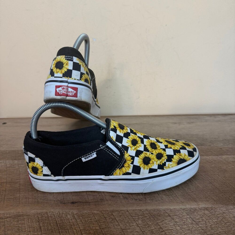 Vans Sunflower Checkerboard Skate Slip On Womens Size 8.5 Shoes - Picture 2 of 8
